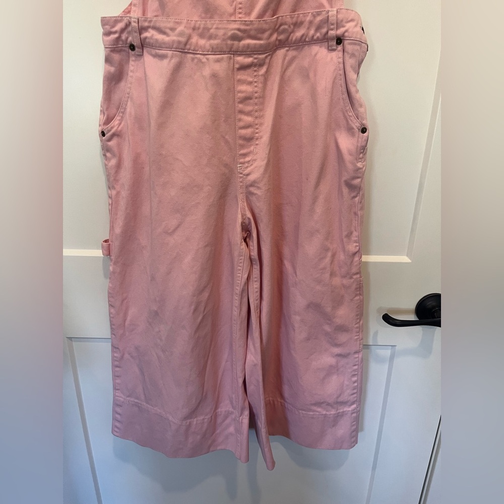 Lindy Bop Pink Overalls Wide Leg Carpenter Capri Retro 50s - Picture 3 of 16